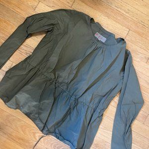 Olive Cotton Poplin size 1 Manuelle Guibal long sleeve shirt